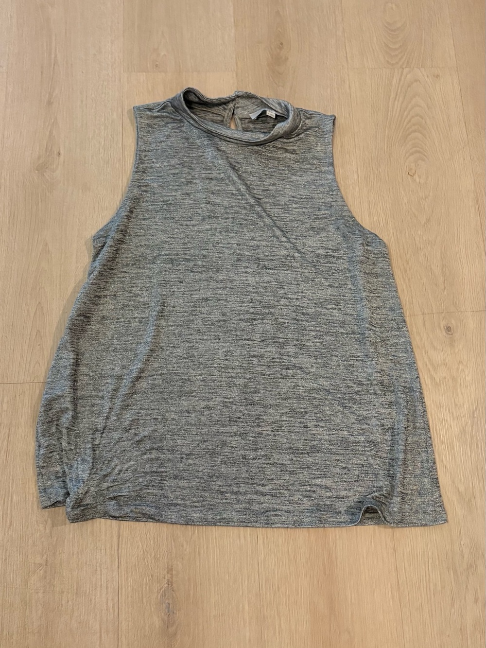 LOFT Heathered Gray Sleeveless Mock Neck Tank